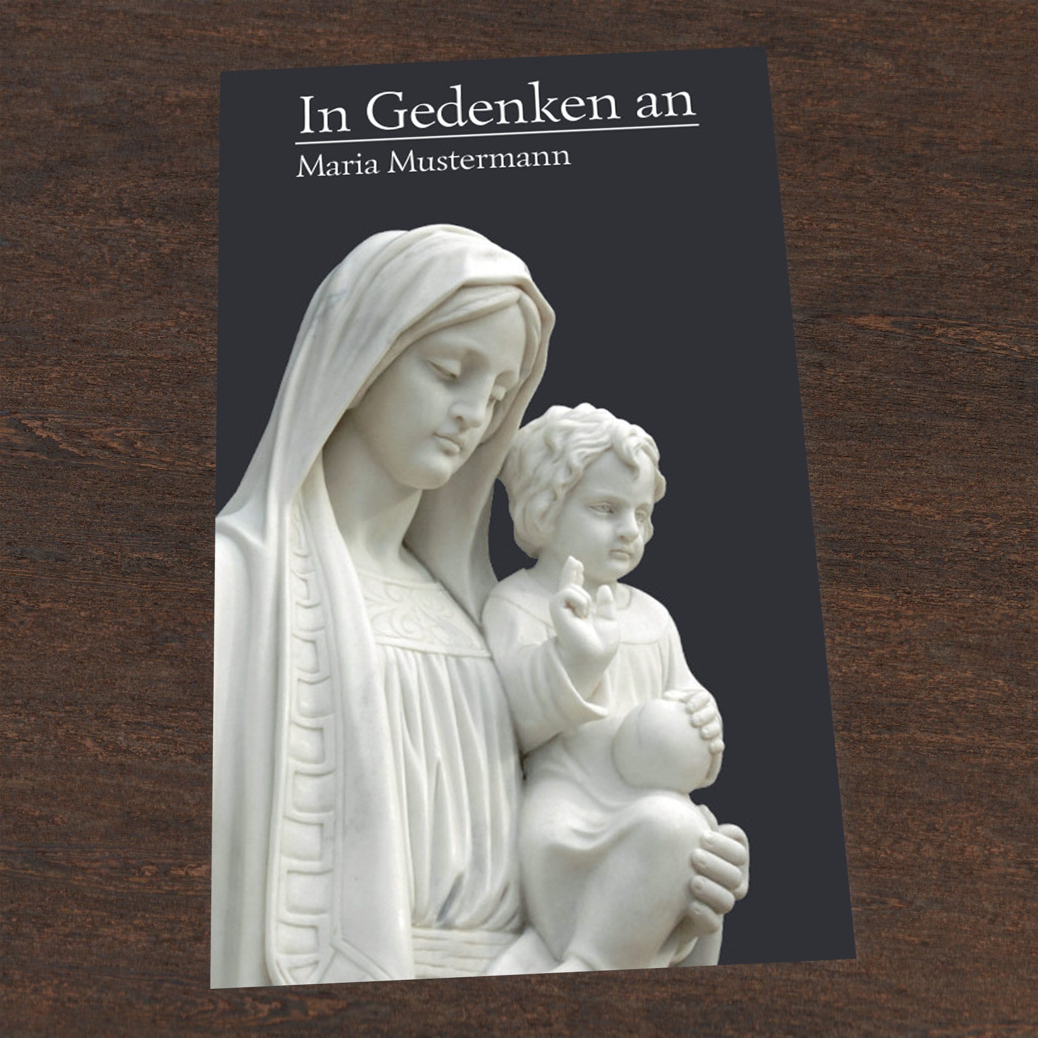 Sterbebild Statue Mutter Gottes