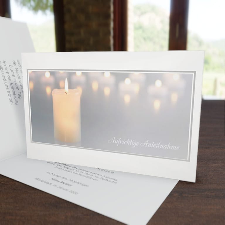 Beileidskarten Kerze<br><small>1 Stück 4,15€ inkl. Umschlag</small>