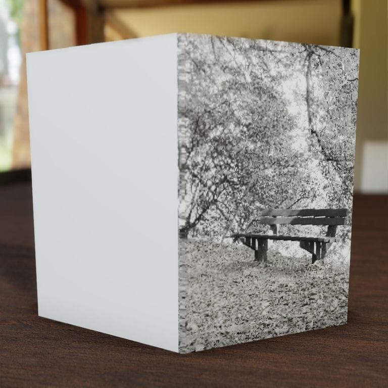 † Sterbebild Holzbank Hochklapp