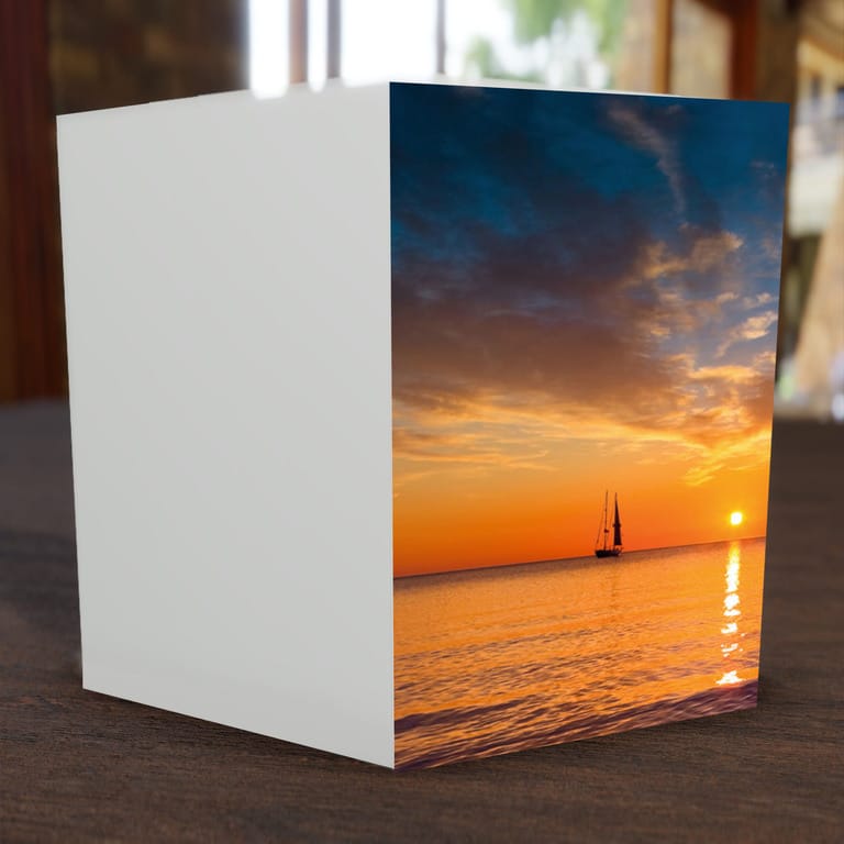 † Sterbebild Segelboot Hochklapp