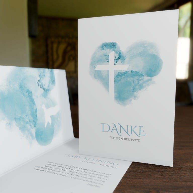 † Danksagungskarte Ewiges Herz Hochklapp