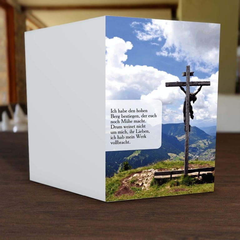 † Danksagungskarte Kreuz am Berg Hochklapp