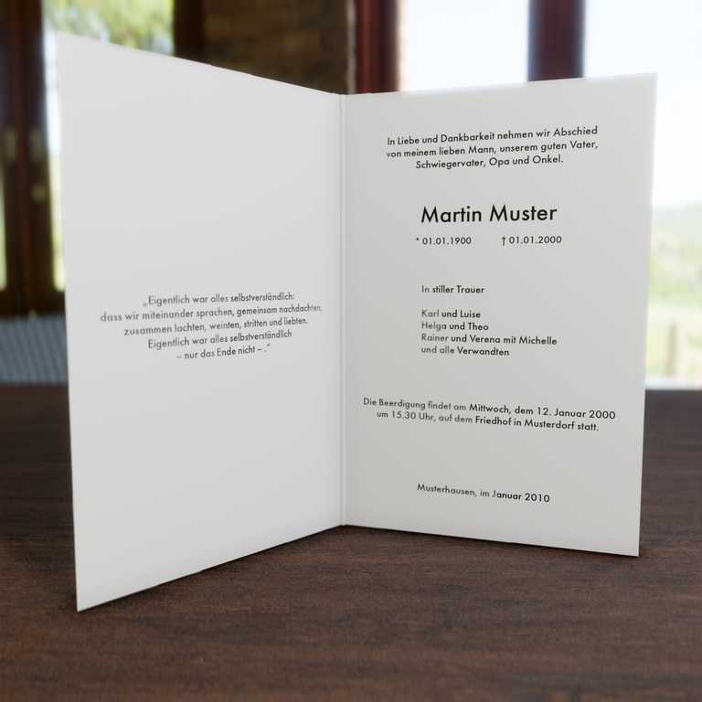 † Trauerkarten Kerze Hochklapp