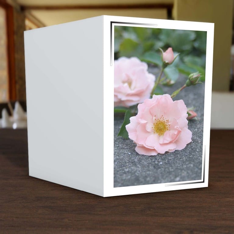 † Trauerkarten Rosa Rosen Hochklapp