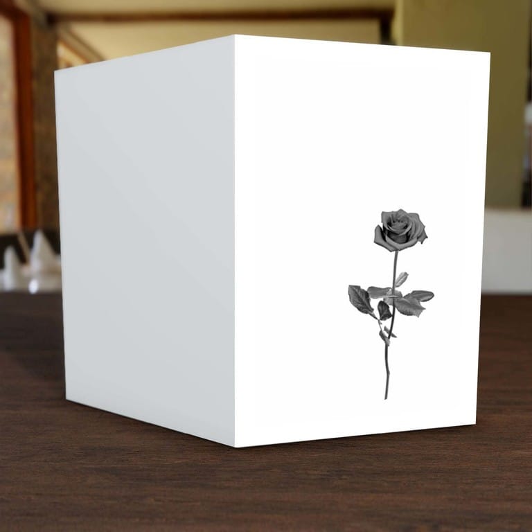 † Trauerkarten Stielrose Hochklapp