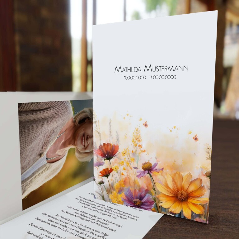 Lebensfeierkarte Herbst Blumen