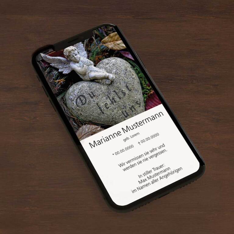 Digitale Trauerkarte „Du fehlst“