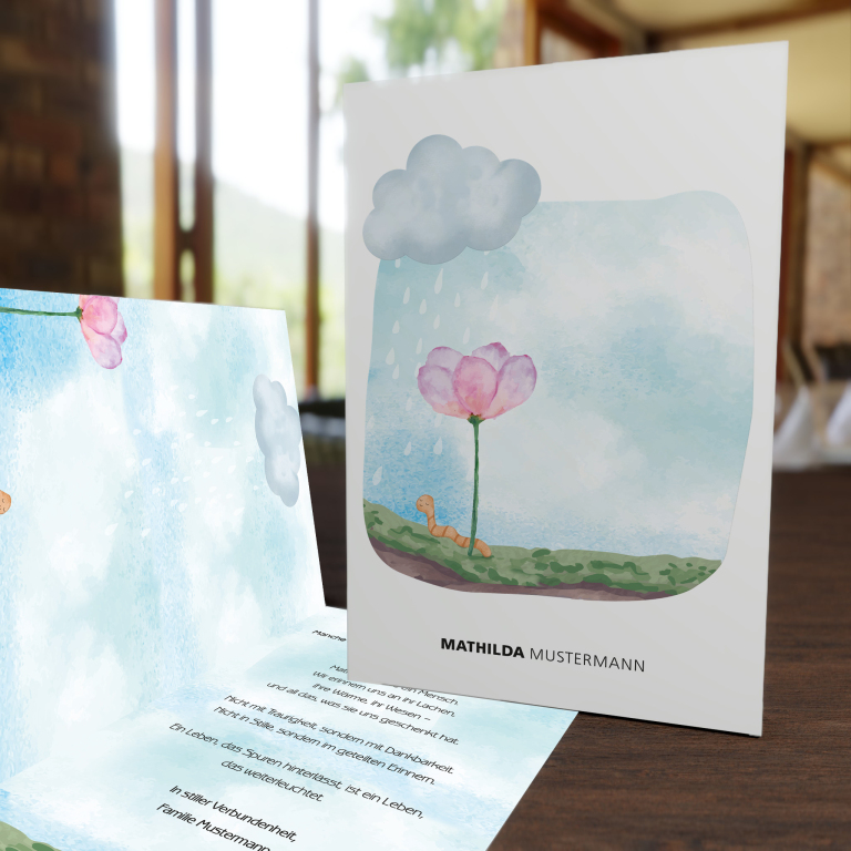 Lebensfeierkarte Regenwurm