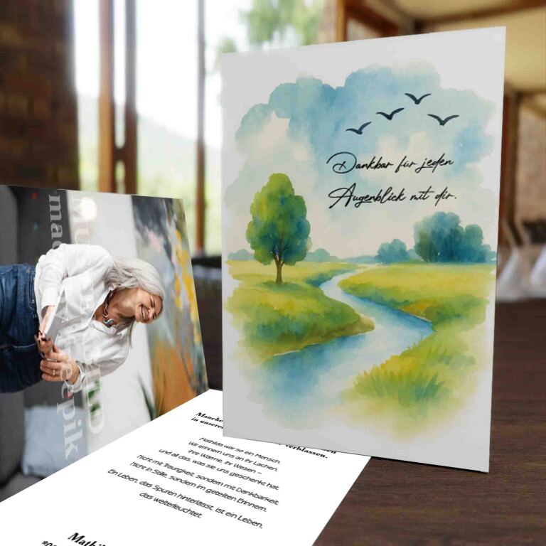 Lebensfeierkarte Flusslandschaft